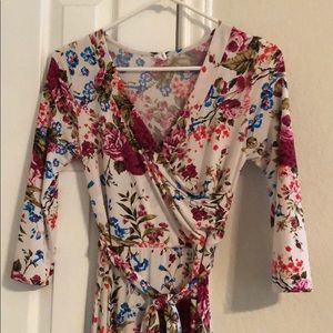 PINKBLISH + DRESS + CREAM FLORAL